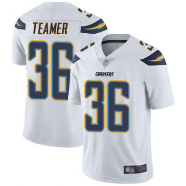 Los Angeles Chargers NFL Football Roderic Teamer White Jersey Men Limited 36 Road Vapor Untouchable